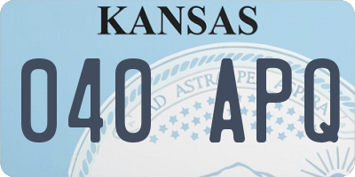 KS license plate 040APQ