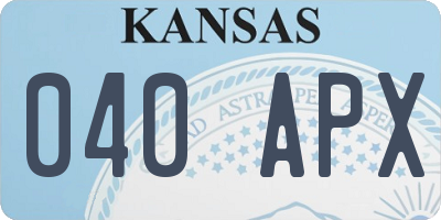 KS license plate 040APX