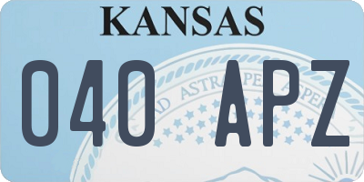 KS license plate 040APZ
