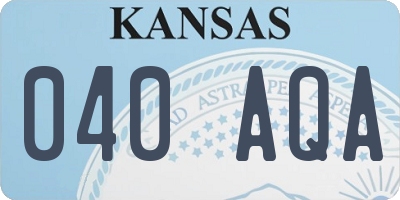 KS license plate 040AQA