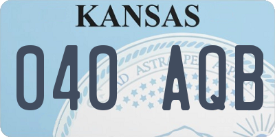 KS license plate 040AQB