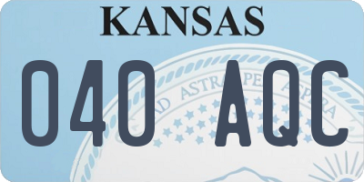 KS license plate 040AQC
