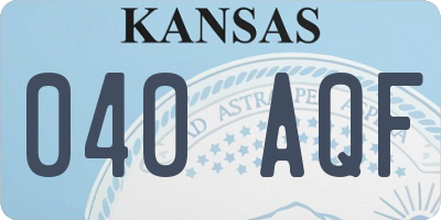 KS license plate 040AQF