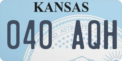 KS license plate 040AQH