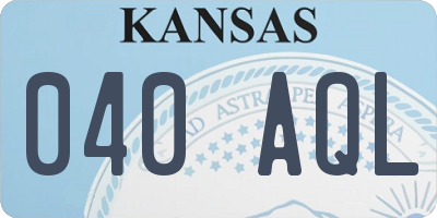 KS license plate 040AQL