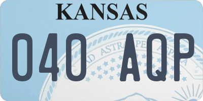 KS license plate 040AQP