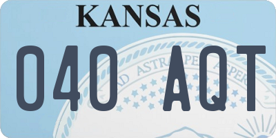 KS license plate 040AQT