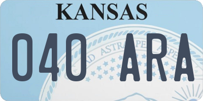 KS license plate 040ARA