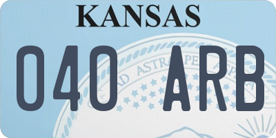 KS license plate 040ARB