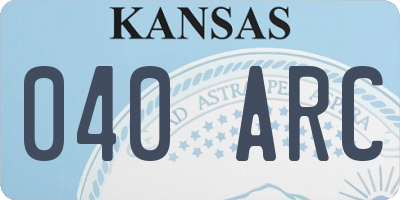 KS license plate 040ARC