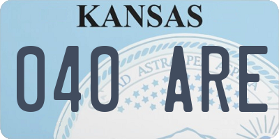 KS license plate 040ARE