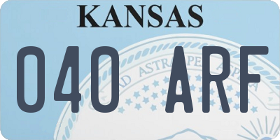 KS license plate 040ARF