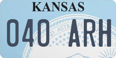 KS license plate 040ARH