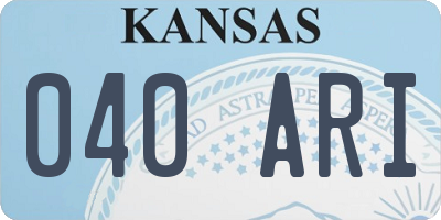 KS license plate 040ARI