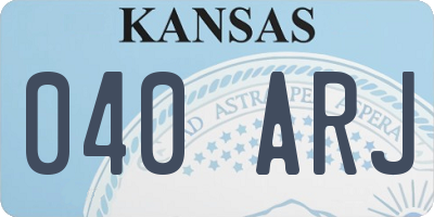 KS license plate 040ARJ