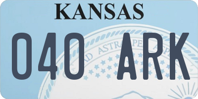KS license plate 040ARK