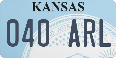 KS license plate 040ARL