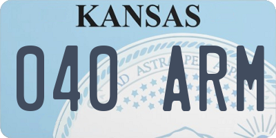 KS license plate 040ARM