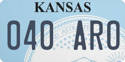 KS license plate 040ARO