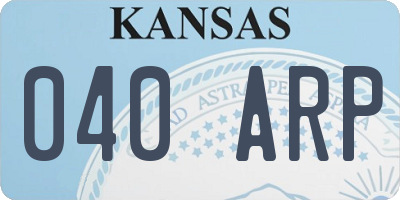 KS license plate 040ARP