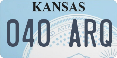 KS license plate 040ARQ