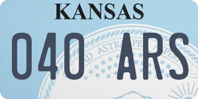 KS license plate 040ARS