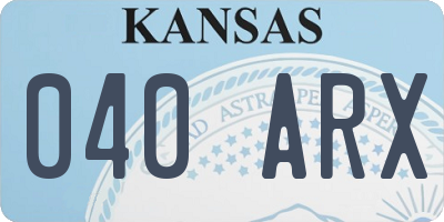 KS license plate 040ARX