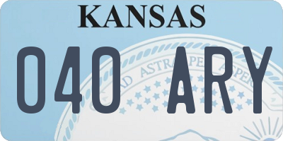 KS license plate 040ARY