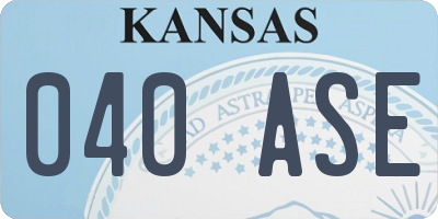 KS license plate 040ASE