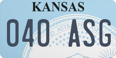 KS license plate 040ASG