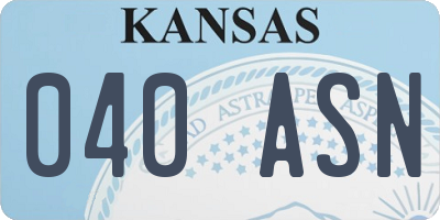 KS license plate 040ASN