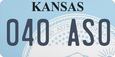 KS license plate 040ASO