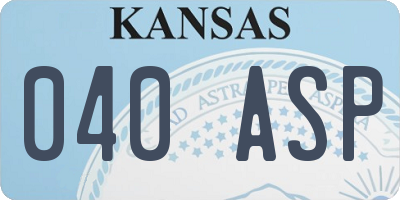 KS license plate 040ASP