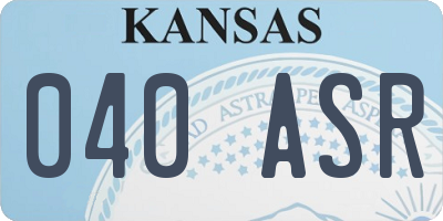KS license plate 040ASR