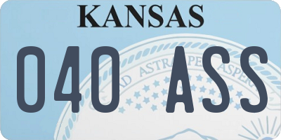 KS license plate 040ASS
