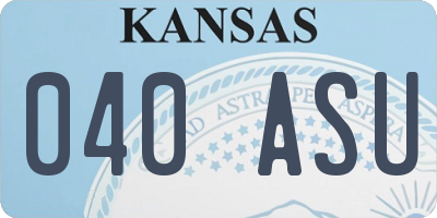 KS license plate 040ASU