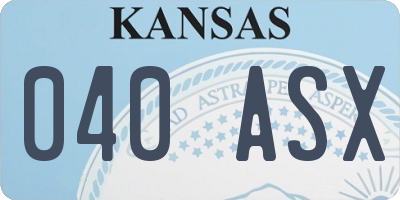 KS license plate 040ASX