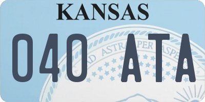 KS license plate 040ATA