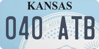 KS license plate 040ATB