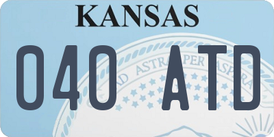 KS license plate 040ATD