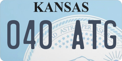 KS license plate 040ATG
