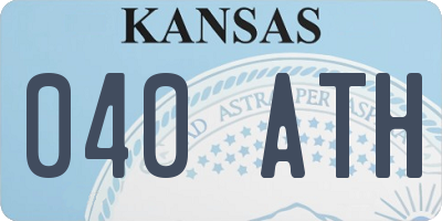 KS license plate 040ATH