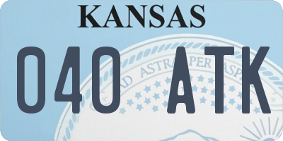 KS license plate 040ATK