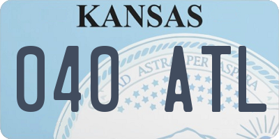 KS license plate 040ATL