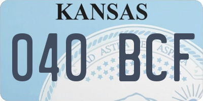KS license plate 040BCF