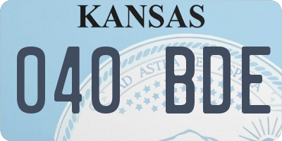 KS license plate 040BDE