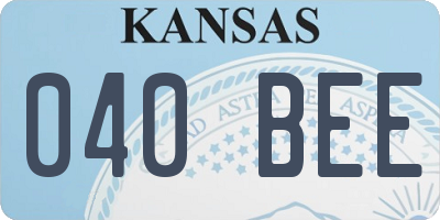 KS license plate 040BEE