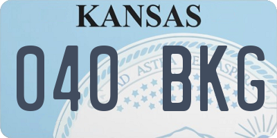 KS license plate 040BKG
