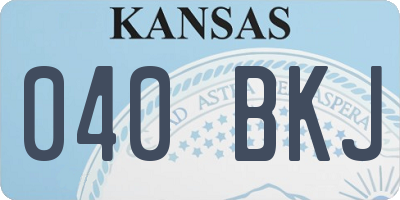 KS license plate 040BKJ
