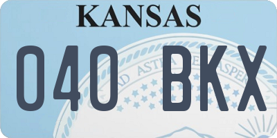 KS license plate 040BKX
